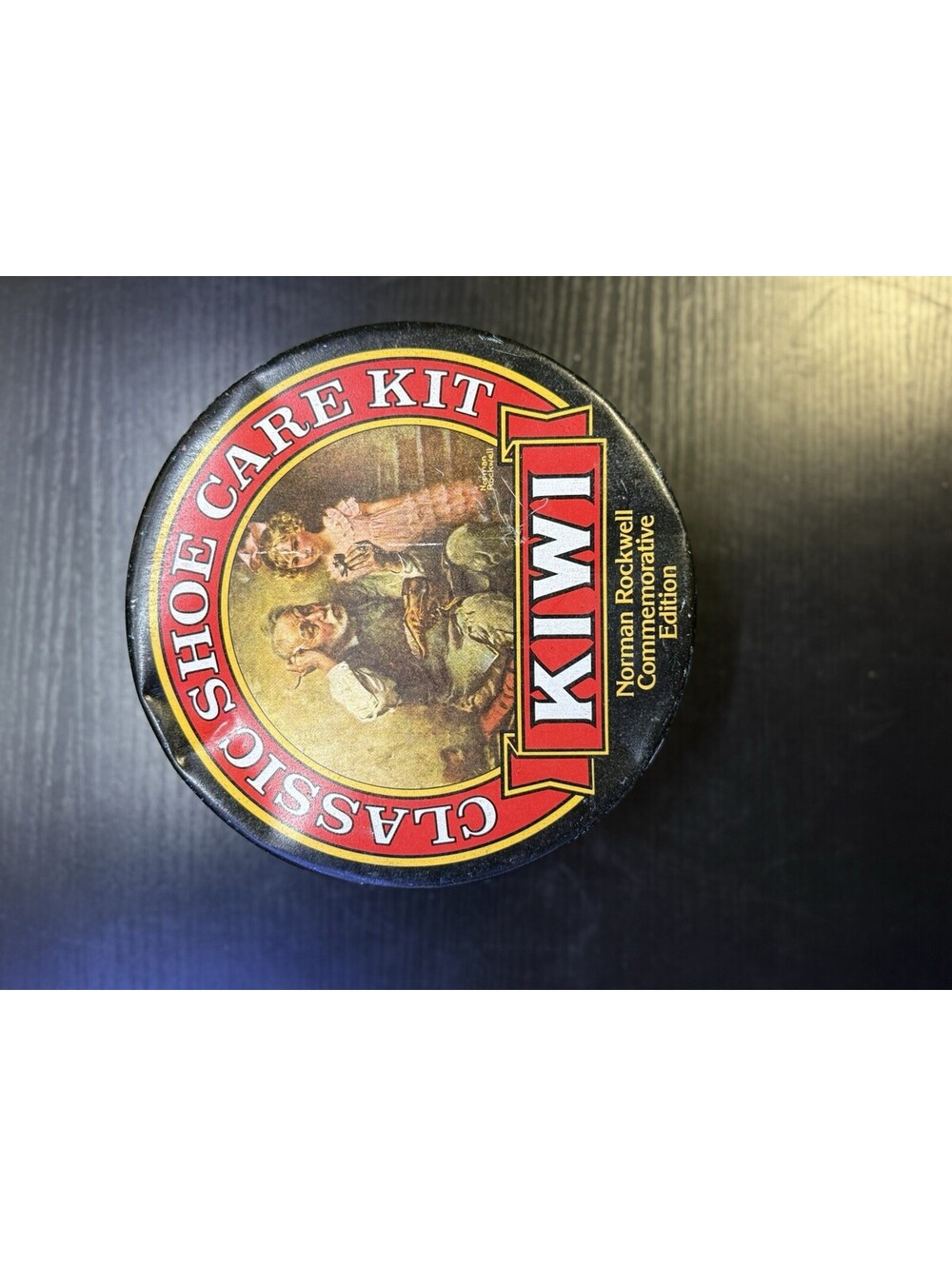 Vintage KIWI Classic Shoe Care Kit Norman Rockwell Commemorative Tin Complete